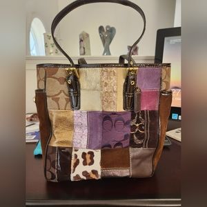 Coach Patchwork Mixed Fabrics Purse